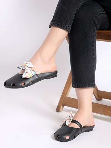 Image of CASSIEY Fashion Slippers For Women slipper Printed Bow design Slip on Flat Sandals