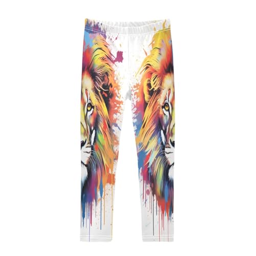 Toddler Girls Leggings Printed Yoga Pants Leggings Yellow Lion Head for Kids