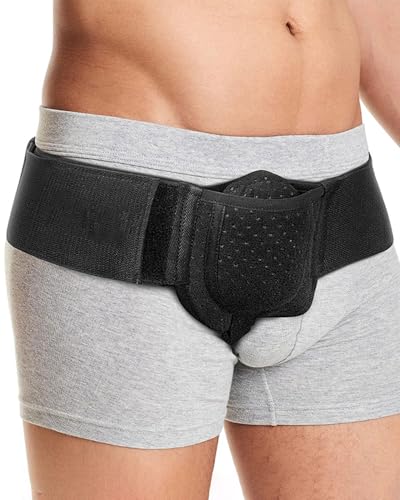 GAJUS H2 Cinturón de Hernia para Hombre - Soporte Ajustable para Hernia Inguinal Lateral - Diseño Discreto y Cómodo con Correa de Compresión en la Ingle - Talla Única y Ajuste Universal