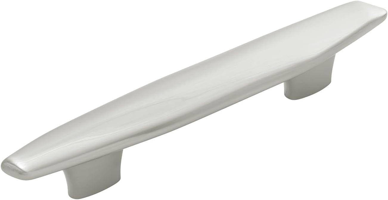 Belwith-Keeler Pebble Collection Pull 3-3/4 Inch (96mm) & 5-1/16 Inch (128mm) Center to Center Satin Nickel Finish