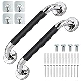 12 Inch Grab Bars for Bathroom, Stainless Steel Shower Grab Bar Handle with Anti-Slip Rubber, Brushe