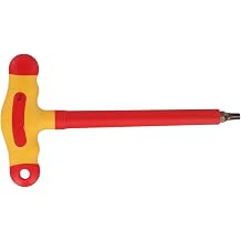 FABULETTA 1000V Insulated T-Handle Key, VDE Safety Wrench for High Voltage Work, Red Alloy Steel Electrician Tool Set T10-T40 Sizesfor T15