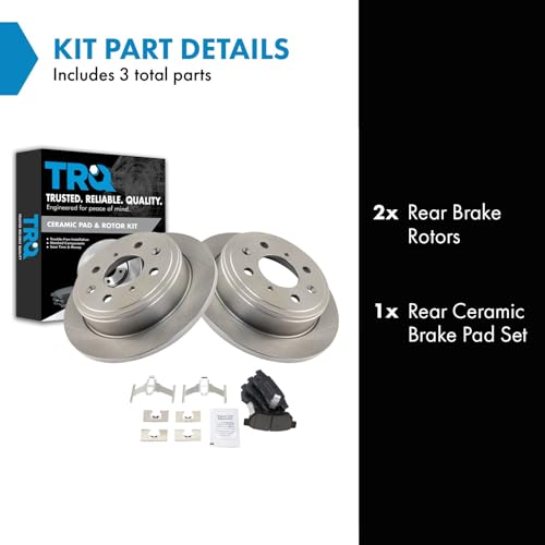 Image of TRQ Rear Ceramic Brake Pad and Rotor Set