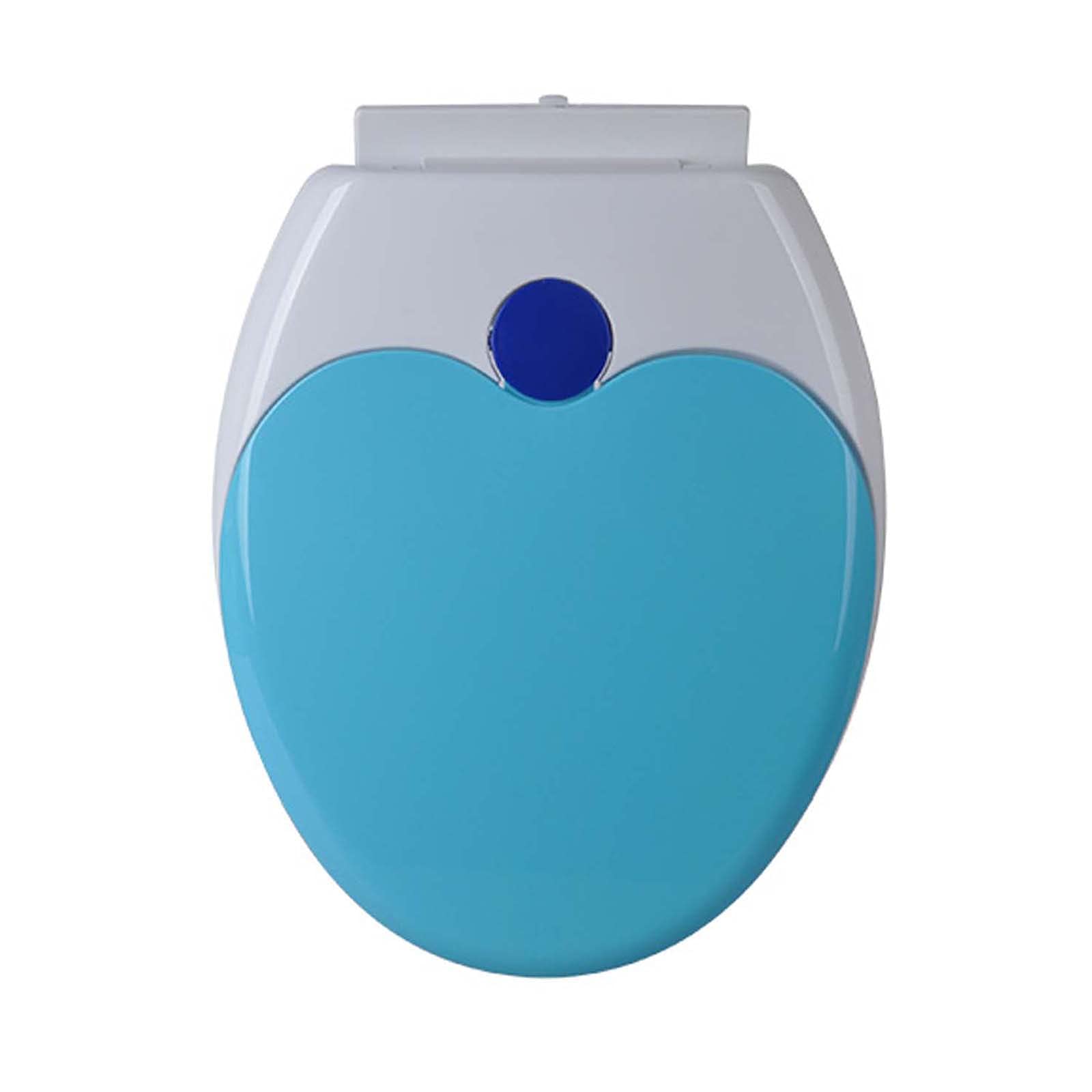 Sedile WC colorato con seggiolino per bambini integrato, sedile WC spesso, sedile WC a chiusura rallentata, materiale PP, installazione inferiore, facile da installare e pulire/giallo/allungato-V