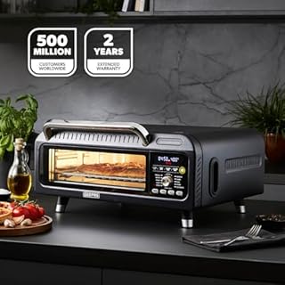 GEEPAS Air Fryer Oven | 15-in-1 Presets Multifunctional Pizza Oven | Digital Touch Control Triple Glass Door Interior Light | 40-400°C Temp 18L Capacity Compact Design | 2 Year Warranty 2000W Black