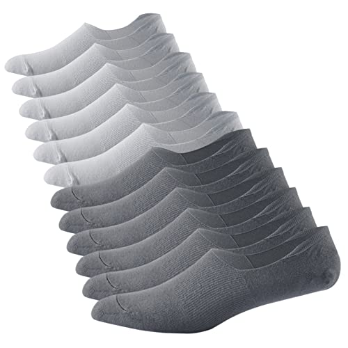 Image of JORMATT 6 Pairs Mens No Show Socks Comfort Cotton Invisible Low Cut Socks Non-Slip 6-10 /10-13