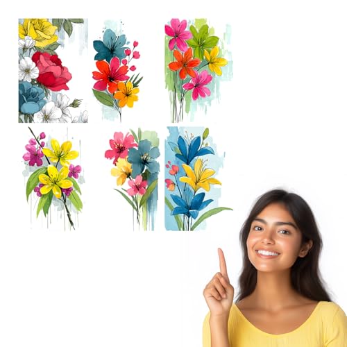 Image of SiddArtify Floral Wall Art Prints Set - Watercolor Flower Poster Decor for Living Room Bedroom Office - 12x18 inch Board Pack of 6