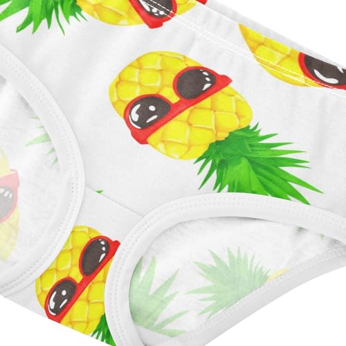 Girls Underwear Toddler 2t Cotton Cute Panties Girl Flower Briefs Girls Undies Tropical Playful Pineapples White4