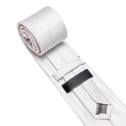 Image of Barry.Wang Stripe Men Ties Set Classic WOVEN Necktie with Handkerchief Cufflinks Formal