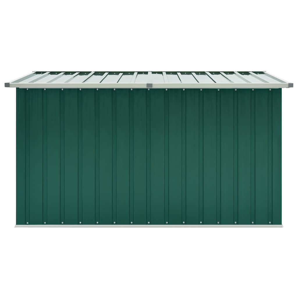 Scatola da giardino verde in acciaio zincato, 171 x 99 x 93 cm, grande contenitore da giardino con coperchio, impermeabile, per terrazza, balcone, giocattoli e attrezzi, stabile, per esterni