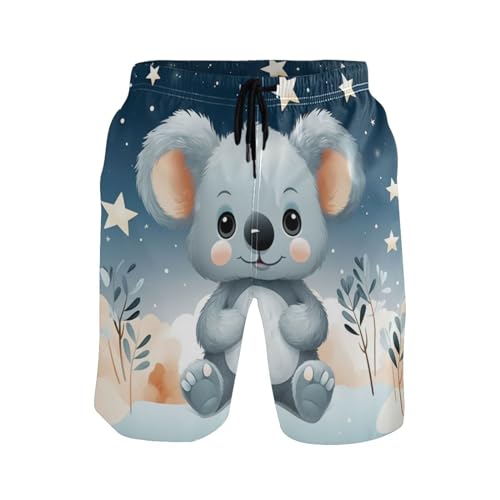 Lindo Koala De Dibujos Animados Hombre Bermudas Cortos Forro De Malla Surf Pantalones Impermeable Bañadores De Playa Secado Rápido Cortos De Natación 3XL
