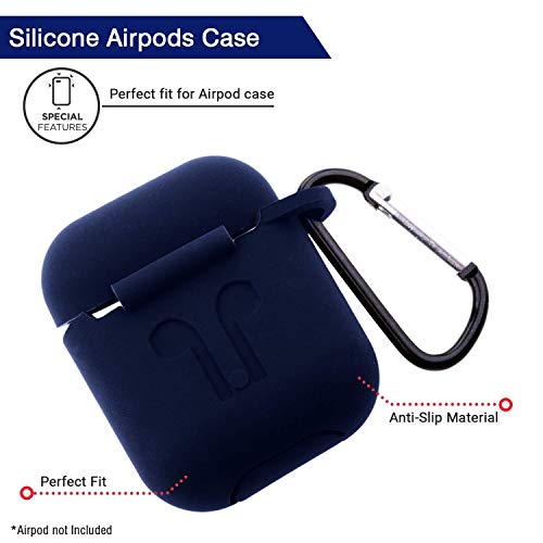 Image of Colorcase Silicone Shock Proof Protection Sleeve Skin Carrying Bag Box Cover Case for Apple AirPods 1 and 2 Wireless Headset Earphone (Blue)
