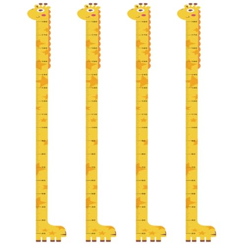 Toddmomy 4Pcs Removable Growth Chart Wall Stickers Height Measurement Decals for Nursery Bedroom Decor Fun Interactive Height Tracker for Boys Durable Easy to Apply