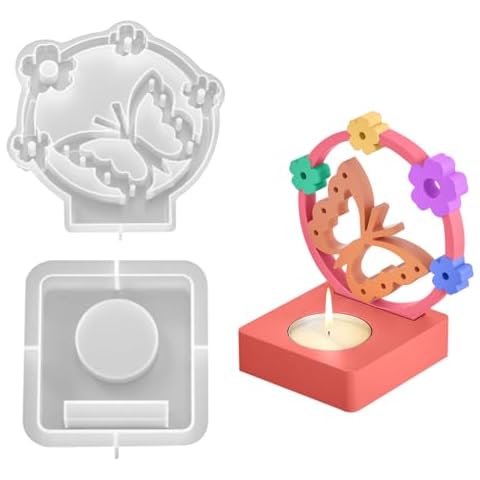 HyzaPhix Butterfly Tealight Candle Holder Mold Cover