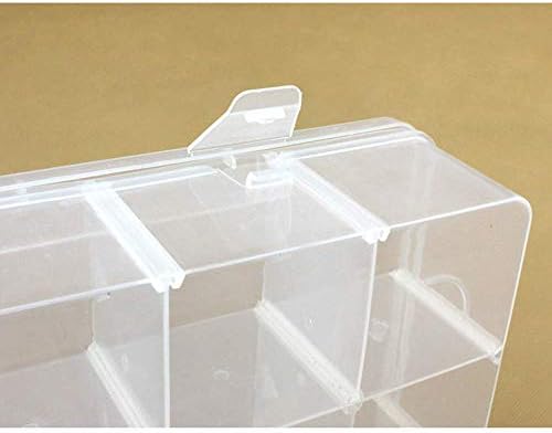 Jewellery Organiser(2 pack), 27 * 16 * 5.5 cm, Large 15 Grids Plastic Storage Box Jewellery Box with Adjustable Dividers Earring Storage Containers, Hardware tool parts storage box