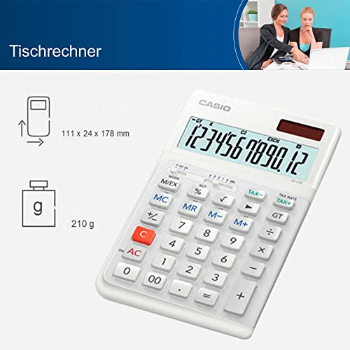 Casio Calcolatrice ergonomica da tavolo JE-12E-WE