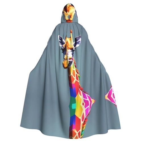 Cape à capuche girafe arc-en-ciel pour un déguisement réussi