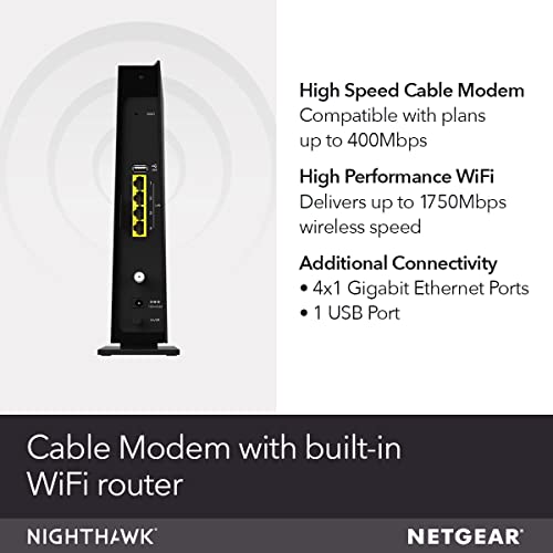 Netgear C6300-100NAS Cable Modem Wifi Router Combo C6300 thumb #1