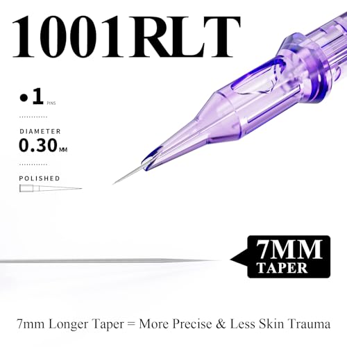 Image of Mast Tattoo Pro Cartridge Tattoo Needles Disposable 20Pcs 7mm Tight Long Taper Size Round Liner 1001RLT