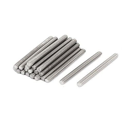 uxcell M4 x 45mm 304 Stainless Steel Fully Threaded Rod Bar Studs Silver Tone 20 Pcs