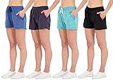 4 Pack: Women’s Ladies Active Athletic Performance Quick Dry Fit Shorts Tennis Casual Workout 4'...
