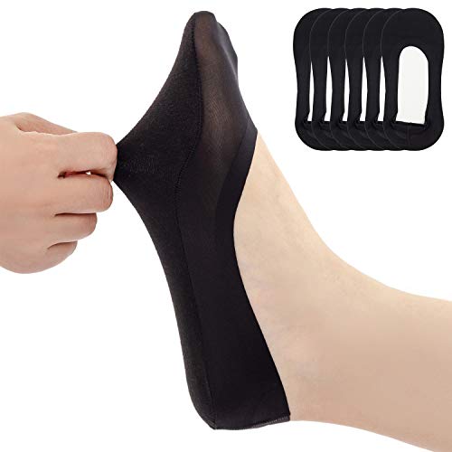 Image of Womens No Show Thin Socks Cotton Nylon Low Cut Liner Non Slip hidden Invisible Socks for Flats Sneaker 4 /6 pack