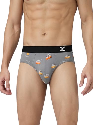 Image of XYXX Men's Surf Super Combed Cotton Regular Fit Printed Antibacterial Briefs with No Marks Waistband