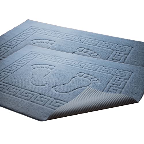 Tuva Home Ensemble De 2 Pieces Tapis De Bain Antidérapant 50x70cm Salle Antidérapant avec Motif De Pied en Coton Cover