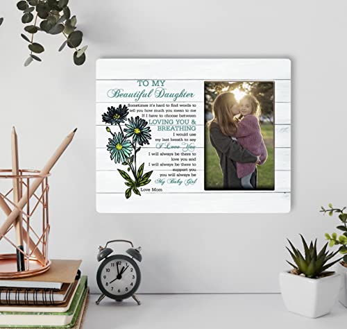 To Daughter Gift Picture Plaque Décor, Picture Framed Gift Wood Plaque Sign, Photo Frame Daughter Gift, Christmas Birthday Gift, Grad Gift, Adult Gift For Daughter, Daughter Wedding Gift From Mom #TOP3