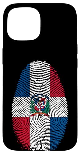 Custodia per iphone 15 dominican republic flag fingerprint gift for dominicans
