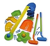 alldoro 60064 Garten Golf Set, 22 Teilen, Kindergolf mit 6 Hindernissen, 2 Schläger und 2 Golfbälle, Minigolf für Drinnen & Draußen, Golfset aus Kunststoff, Kinder ab 4 Jahren, Gartengolf Profi