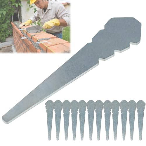 Joewuzun 12 Pack Bricklayer Tools Line Pins - 4in Heavy Duty Masonry Tools Tapered Line Pins Superhard Metal Material for Brick Wall Construction Straight Row & Flat Wall Alignment