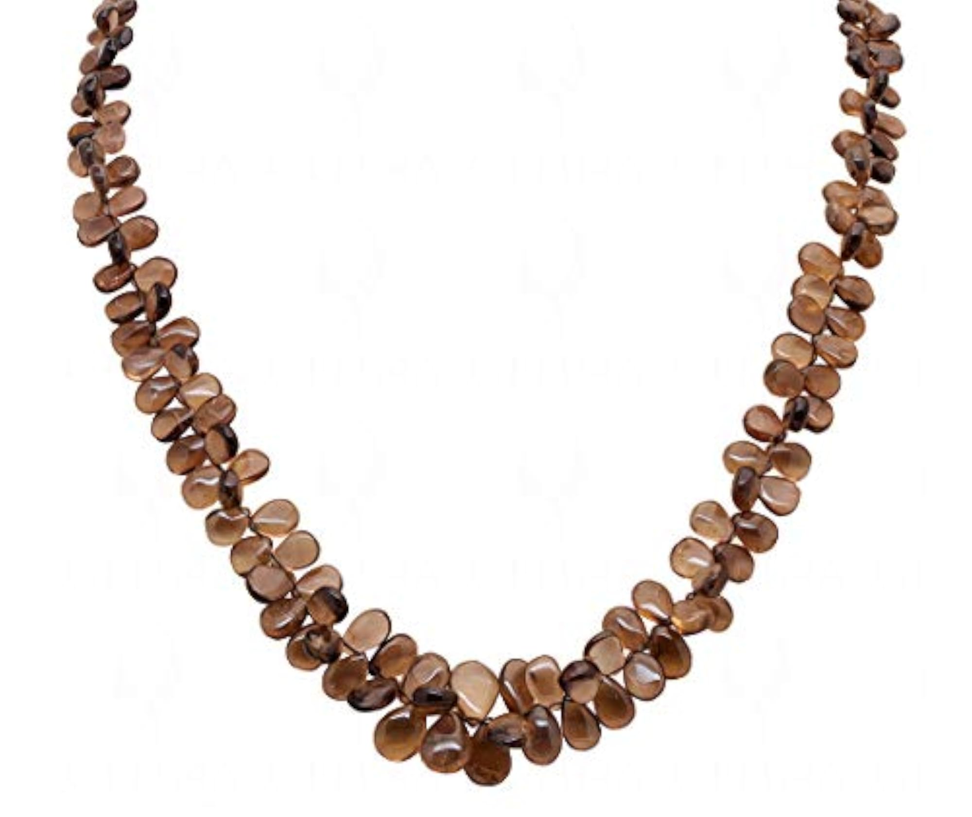 Jaipur Smokey Topaz Gemstone Almond Shaped Bead Strand