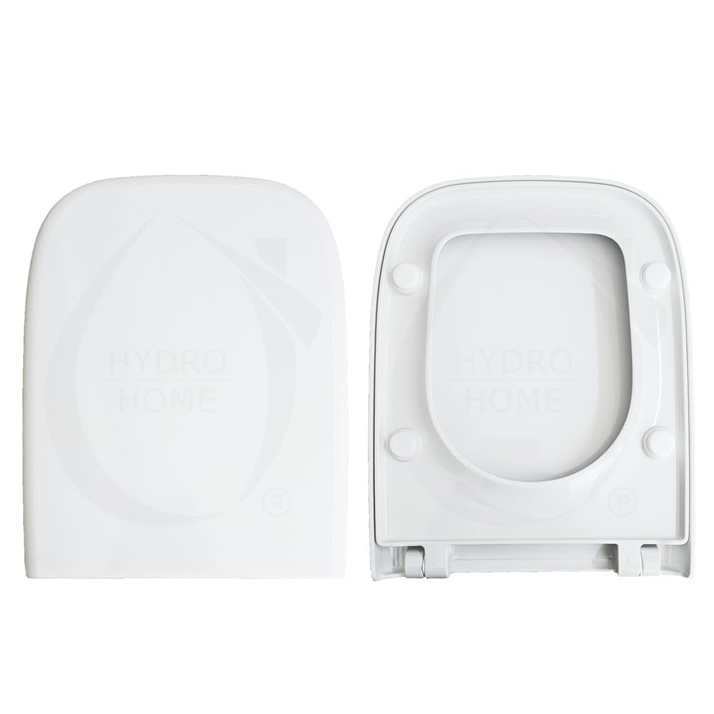 HYDRO HOMEToilet Seat Compatible with S20 Vitra, Thermoset Plastic Wraparound Adjustable Hinges, Top Fixing, White Made in Italy (Soft Closing)