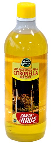 Mondo Verde PLZ07EP Aceite antorchas citronela de 1000 ml, Amarillo, 5.5x5.5x24 cm