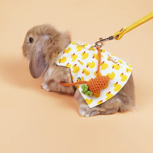 Image of Rabbit Harness and Leash for Walking Escape Proof - Cute Mesh Breathable Bunny Vest Harness Outdoor Camping Hiking Training - Also Suit for Ferret Kittn Puppy Small Animals (Medium)