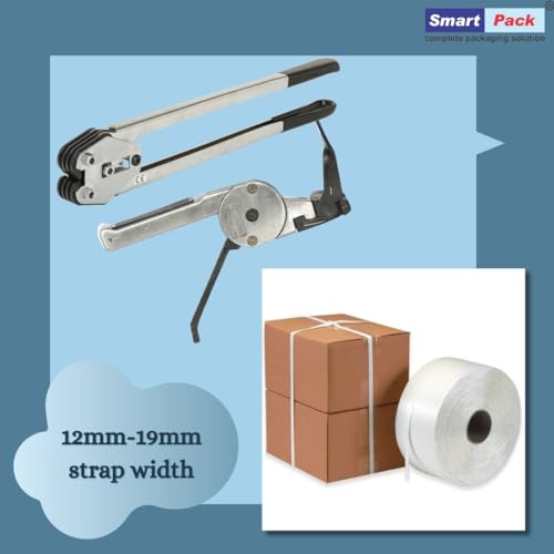 Image of SMART PACK Manual Strapping Tool for Packaging of PP Strip Strapping | Heavy-duty strapping | Goods strapping machine | Portable strapping device | Sealing Width Size 12-19MM Pack of 1