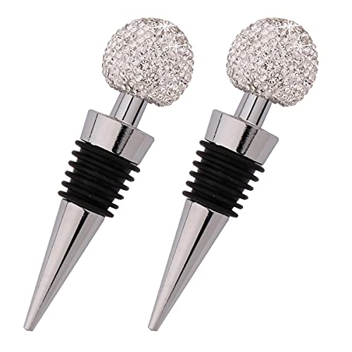 Porssaut Kristall Weinverschlüsse, dekorativer Flaschenverschluss, wiederverwendbar, Premium Weinstopfen aus Zinklegierung und Silikon, Schnapsflasche, Champagner, Bier, sichere Versiegelung Cover