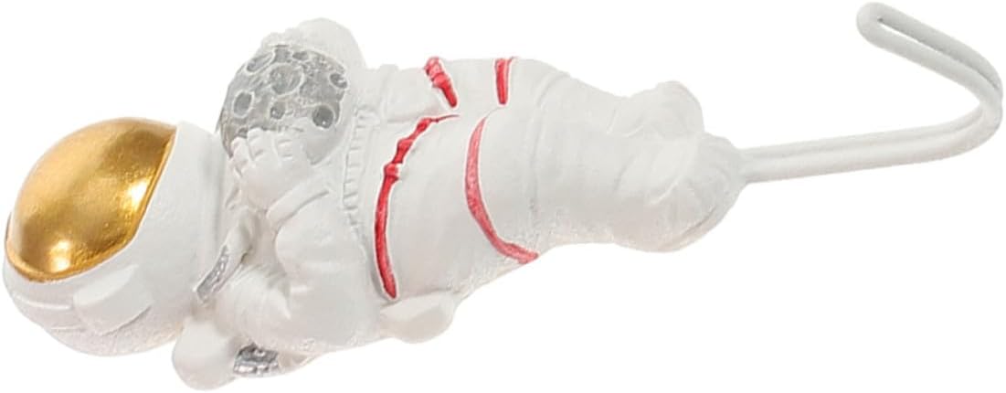 Astronaut Wall Hook Adhesive Heavy Duty Coat Hanger Resin Space-Themed Organizer for Entryway Bathroom Bedroom, No Drilling Self Adhesive Wall Hook for Home Storage