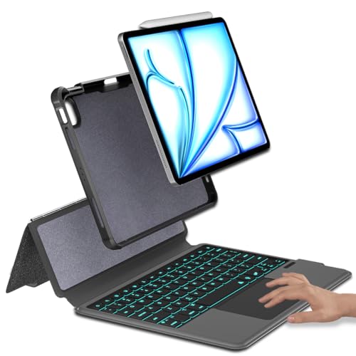 Funda teclado iPad 10.9 Air 5 4 retroiluminada de 7 colores con cubierta delgada con soporte