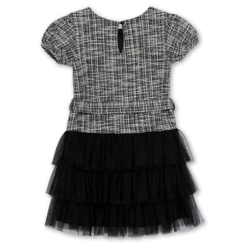 Speechless Girls' Short Sleeve Knit Boucle and Tulle Dress2