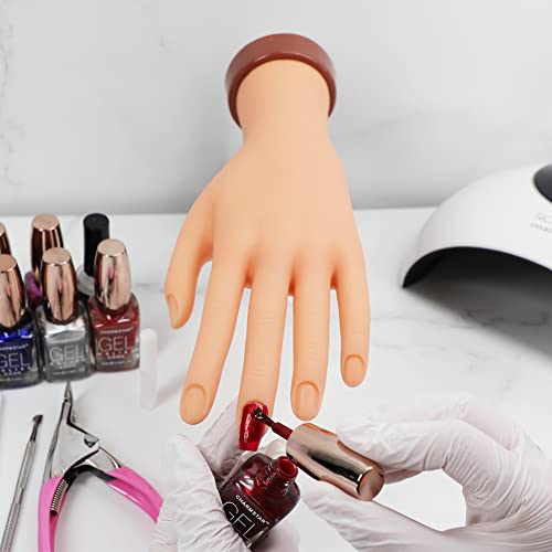 Fushen Acrylic Nail Practice Hand Silicon Nail Hand Practice Mannequin Hand Fake Hand Nails Practice Nail Tech Training Hand Manicure Hand Practice For Acrylic(Nude) #TOP1