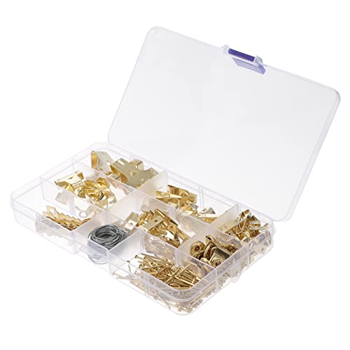 Image of DOITOOL 1set Heavy Duty Iron Picture Hanging Kit Angled Nail Design for Easy Wall Mounting Wall Hangers Picture Hooks Frame Hardware for Home Decor