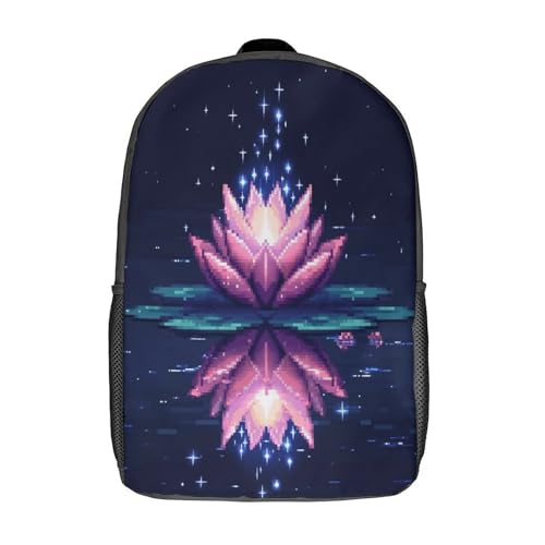 Sac à dos école fleur de lotus 3D pour enfant de 43 cm