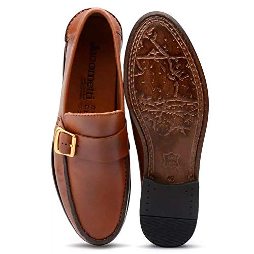 Sapato Social Couro Jacometti Lf02 Masculino Palmilha Macia Leve Havana 39