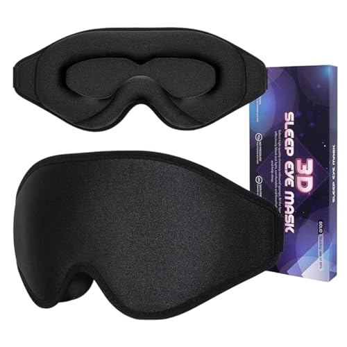 3D Eye Blocks Light Memory Foam Padding Adjustable Headbands Breathable Fabric Portable for Night or Day Use