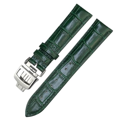 Bracelet de montre en cuir véritable vert 21mm haute résistance pour montre