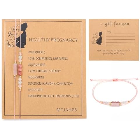 MTJAHPS Protection Bracelet, energy protection, empath protection black obsidian Crystals and Healing Stones Bracelet for Women Luck Bracelet Anxiety and Stress Bracelet Reiki Gift(Healthy Pregnancy) Cover