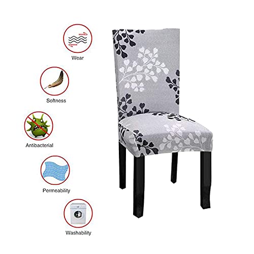 Image of Dining Table Chair Cover Set Polyester Spandex Elastic Printed Chair Cover Stretchable Removable Washable Protector Chair Covers Slipcovers Protective for Chair Cover Set of 2