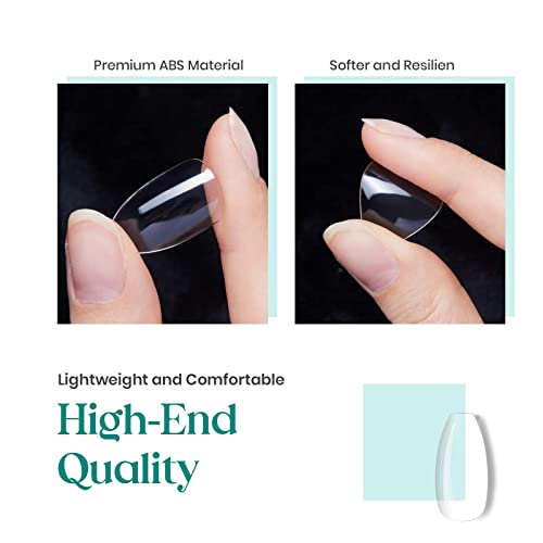 Beetles Short Ballerina False Nails Tips 500Pcs Fake Gel Tips Acrylic Press On Nails Clear Artificial False Nails Need Nail Glues For Acrylic Nail/Dip Nails/Poly Extension Gel Nail Art Gifts #TOP2